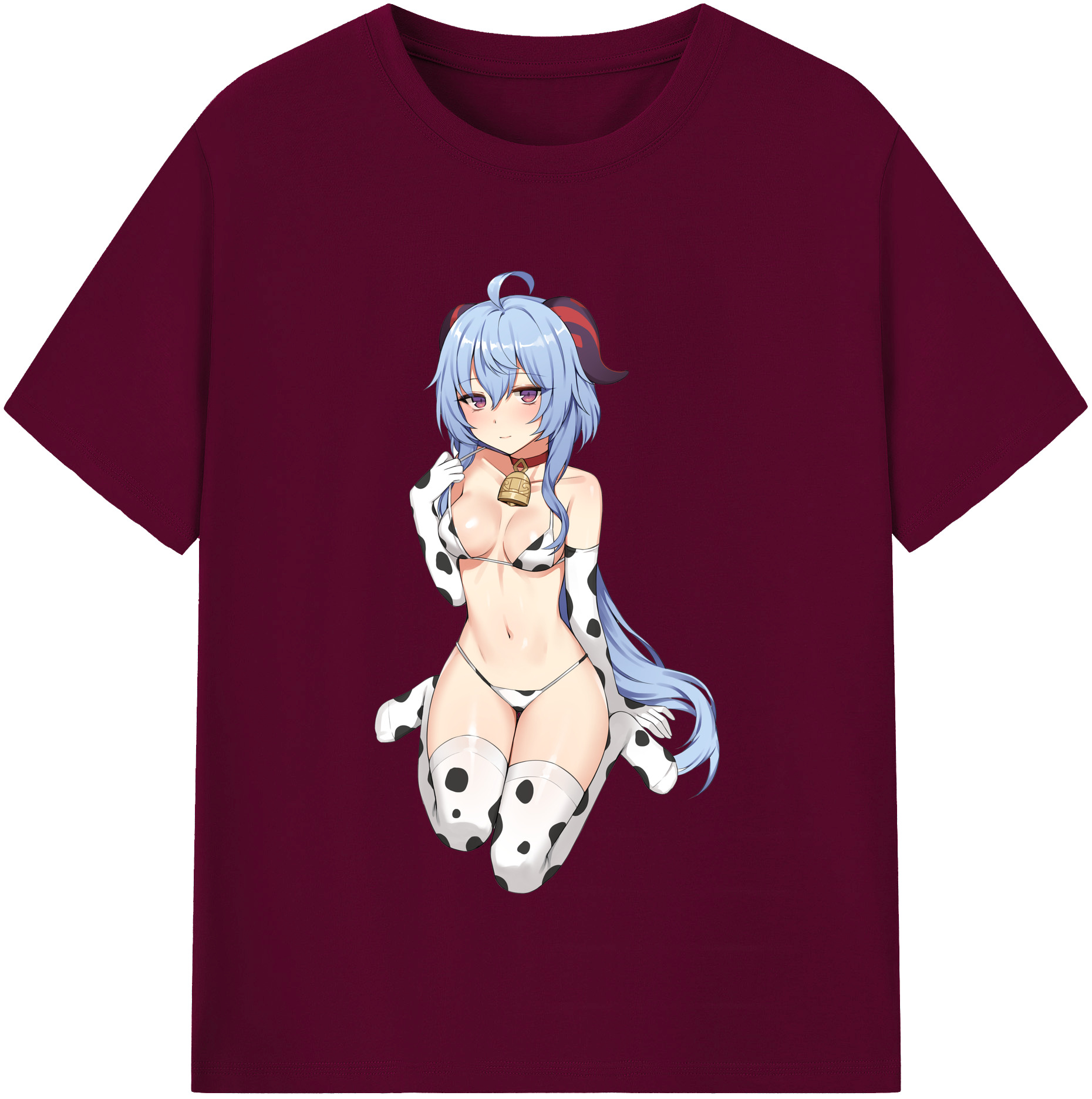 げんし神 甘雨 かんう genshin Ganyu レディースカジュアルプリントTシャツ（綿100％）
